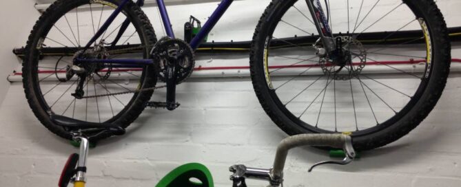Bikes in bike storage rack