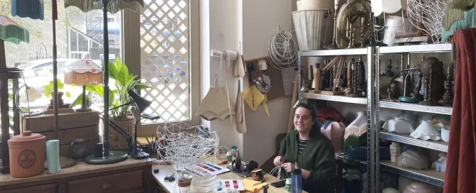 Creative Land Trust creative in their studio at Wallis Studios, Hackney Wick