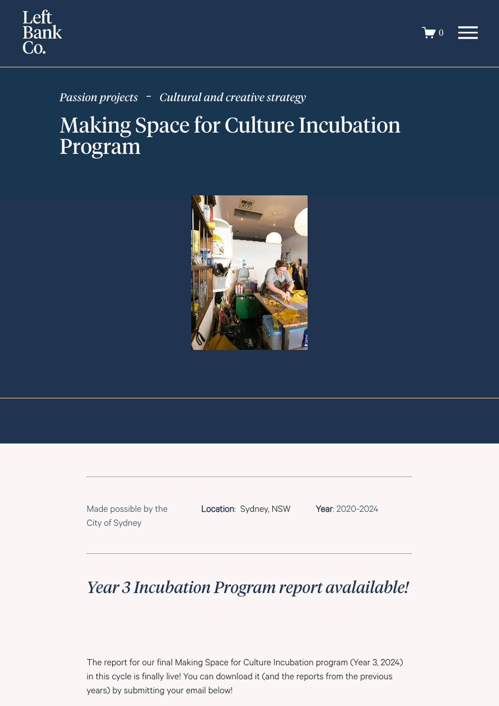 Making Space for Cultural Incubation Program Making Space for Culture Incubation Program